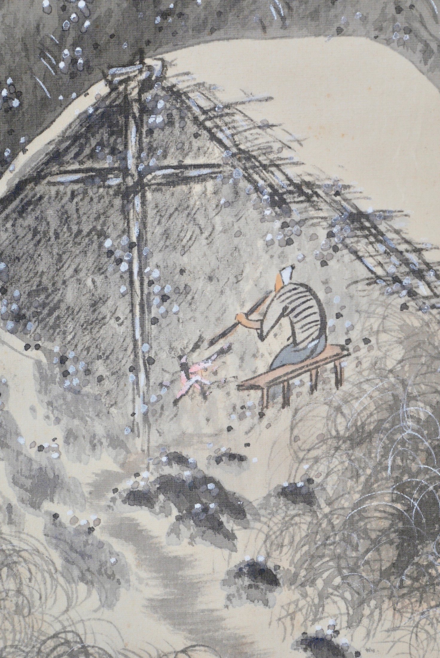 深山雪中山樵図